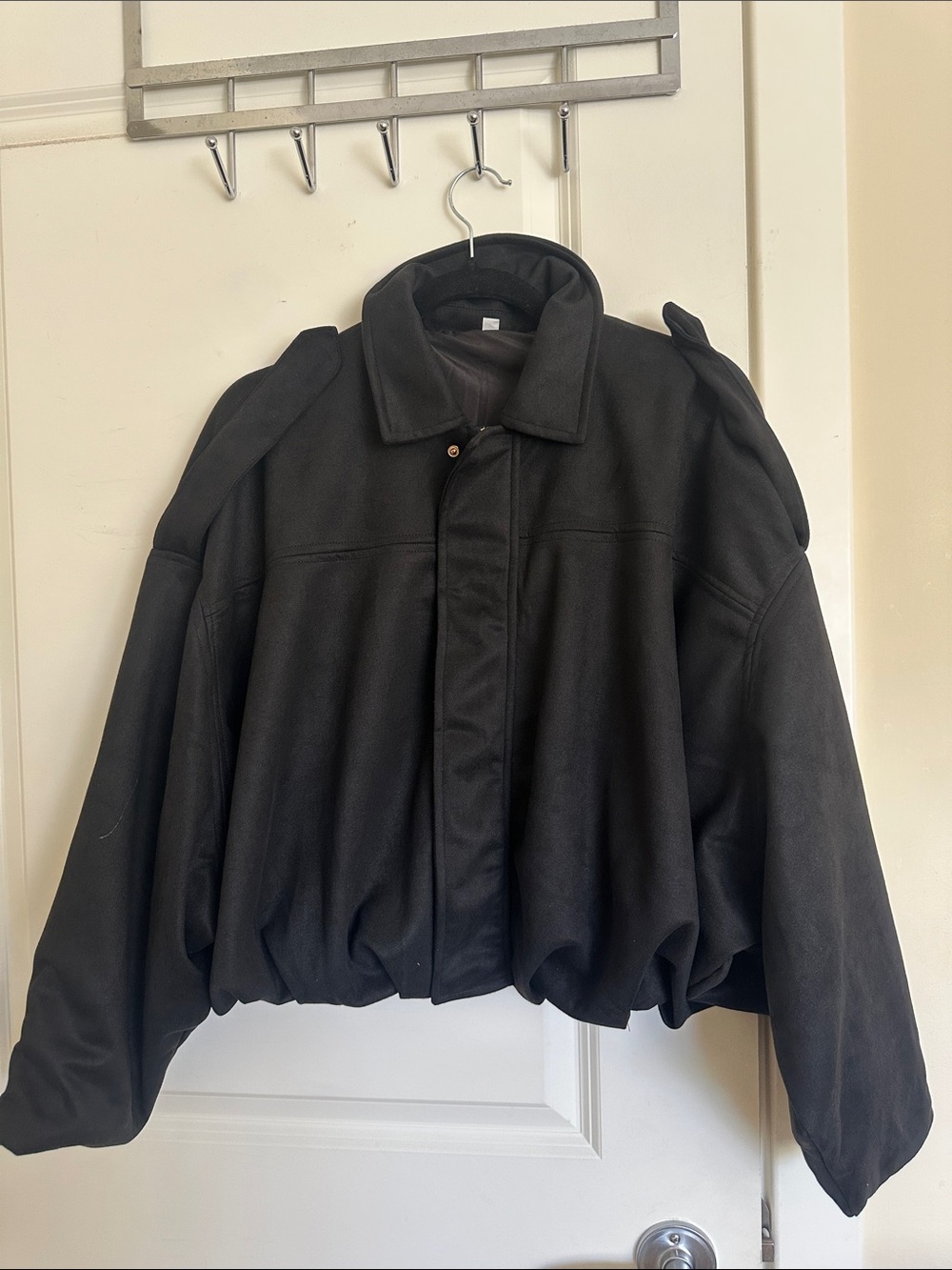 Black Bomber Style Jacket